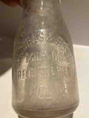 Vintage Moores & Ross milk co. Columbus Ohio half pint milk bottle