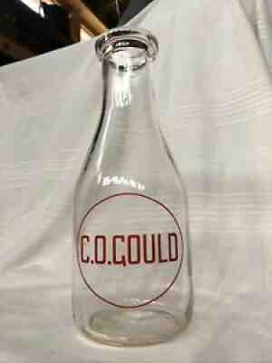 Vintage Quart Milk Bottle C. O. Gould Dairy Adams Massachusetts