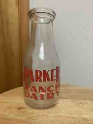 Hawaii Milk Bottle - Very Nice TRPP Parker Ranch Dairy One Pint