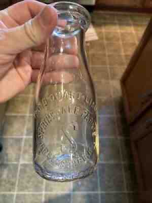 Rare Springdale Farms Embossed THIRD QUART Milk Bottle Greensburg Kentucky KY