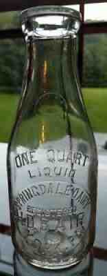 Embossed Springdale Dairy H D Bair Quart Milk Cream Bottle York PA Pennsylvania