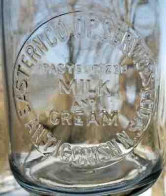 Rare Vtg Milk Bottle Canadian Antigonish Nova Scotia Oversized Embossed Clean