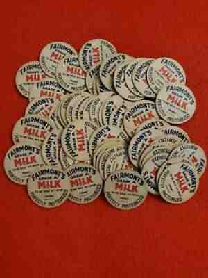 Fairmont's Dairy Milk Bottle Caps - New old stock - 60 Caps total