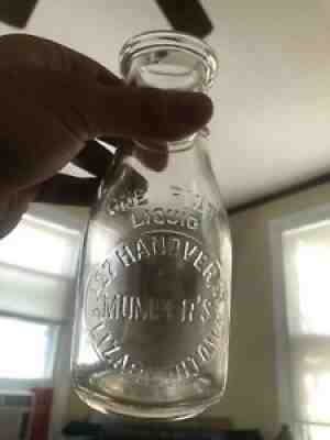 Mumpers dairy pint milk bottle Elizabethtown Pa