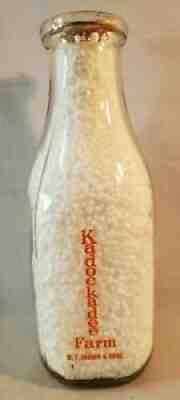 Orig TSPQ Square Milk Bottle Kadockadee Farm, Canterbury NH Merrimack County NR