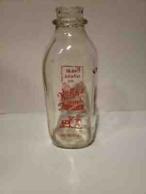 Welsh Farms - 1 Quart Square Milk Bottle - Long Valley, NJ - America Beautiful