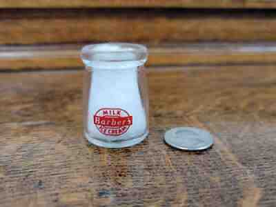 Vintage Individual Cream Bottle Barber's Milk Ice Cream Milk Bottle