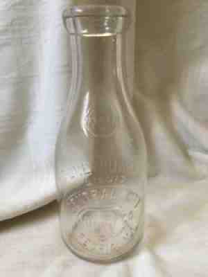 Vintage Quart Milk Bottle Central City Dairy Peoria Illinois 1928