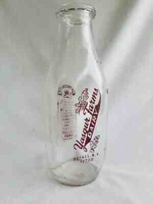 Rare 1969 Yasgur Farms Bethel NY Glass Quart Milk Bottle, Site of Woodstock Fest