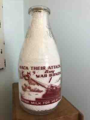 WWII - Squat Pyro & Embossed Quart Milk Bottle - Wilsonâ??s - Detroit, Michigan