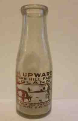 RARE J H UPWARD COWHORN HILL FARM OLDLAND MILK BOTTLE GLOUCESTERSHIRE / BRISTOL