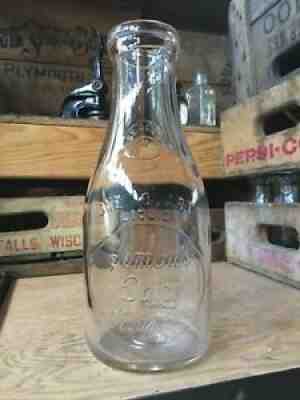 Vintage Quart Milk Bottle Simon's Dairy Peoria Illinois 1932