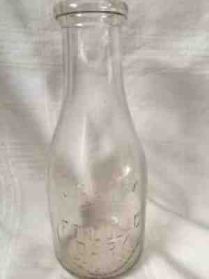 Vintage Quart Milk Bottle Fondulac Dairy Peoria Illinois 1938