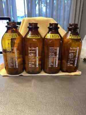 CACOOSING DAIRY Low Calorie Goodness SLENDER Vintage Quart 4 AMBER Milk Bottles