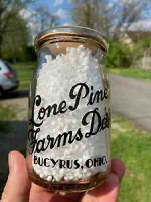 Lone Pine Farms Dairy Cottage Cheese Jar Bucyrus Ohio