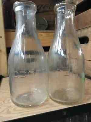 2 Quart Milk Bottles Abbott's Alderney Dairies Abbotts Philadelphia Pennsylvania