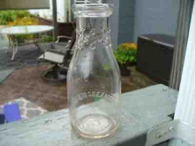 Vintage 1942 Fairview Creamery Dairy Embossed Pint Milk Bottle Houtzdale Pa