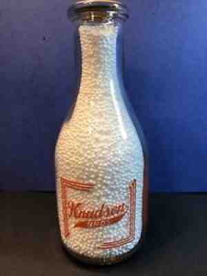 1949 Round Quart Milk Bottle Knudsen Bros Dairy Farm Hartford CT