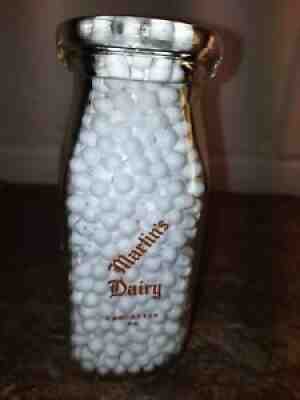 Vintage Martin's Dairy - Half Pint Milk Bottle - Beauty! Lancaster Pa