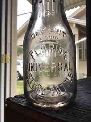 1900s Florida Universal Store Bottle 5cent One PintH-7 3 8in Dia 3in clean