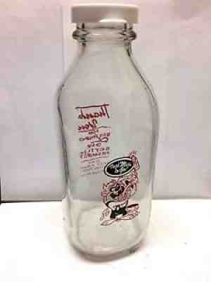 Vintage Square Quart Milk Bottle - Warner Brothers, Taz - 1995