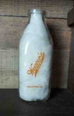 WEAVER'S DAIRY One Quart Milk Bottle MALVERN, PA