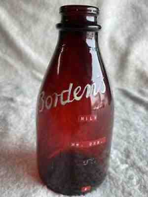 borden ruby red milk bottle