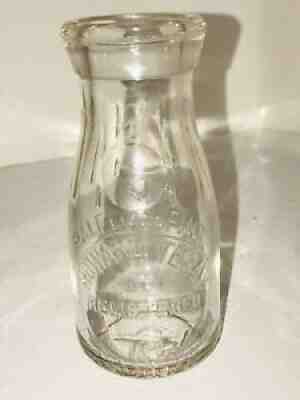 Vintage Half Pint Howard Tebay Dairy Milk Bottle Parkersburg West Virginia!