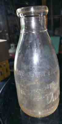 Vintage Qt Glass Milk Bottle Farmers Co-operative Dairy Winston Salem NC 40-50s