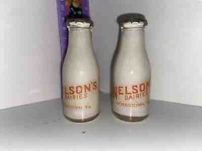 VTG Glass Mini Milk Nelsonâ??s Dairies Norristown PA