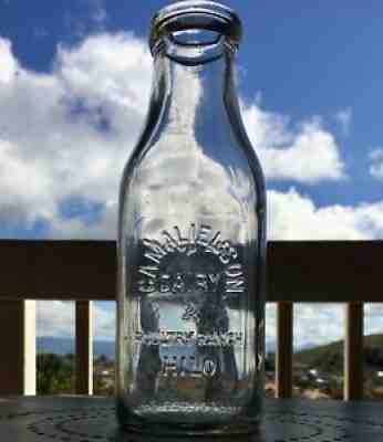 Gamalielson Dairy & Poultry Ranch Hilo One Quart Blake Hart Milk Bottle Hawaii