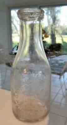 Vintage Glass Quart Seroc Dairy Goulds Florida Embossed Milk Bottle