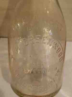 Nice T. H. Greenwood Spencer Massachusetts Quart Milk Bottle