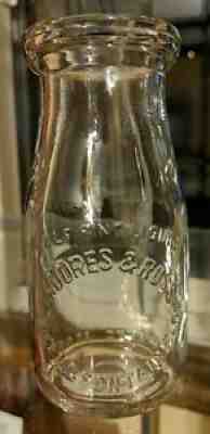 Half Pint Embossed Moores & Ross Dairy Milk Cream Bottle Bellefontaine Ohio OH