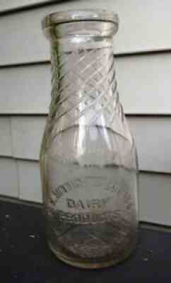 One Pint Milk Bottle - P S Minnich & Sons Inc Dairy Products Manteno Illinois