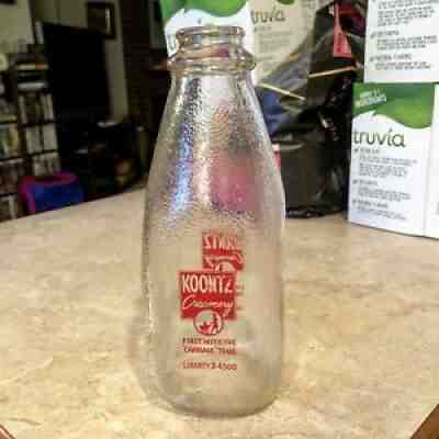 Nice Dairy Beverage / Juice Type Bottle Koontz Creamery Baltimore MD Red Pyro