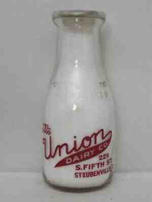 TRPP Cream Separator Milk Bottle Union Dairy Co 229 S Fifth St Steubenville OH