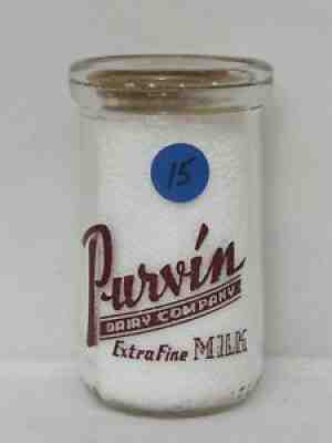 TRPHP Milk Bottle Purvin Dairy Company Wilkes Barre PA LUZERNE COUNTY Sour Cream