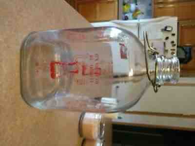 Vintage 4 sided Bordens Glass Milk Jug 1966