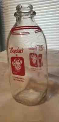 Borden's 1 quart Milk Bottle from LaCrosse WI.Dairy