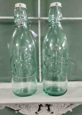 Vintage Absolutely Pure Milk Bottle Green Glass Milk Bottle