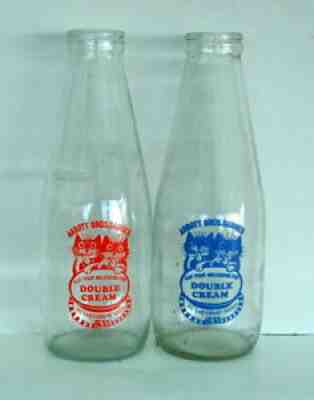 milk bottle : lovely old Abbots of Canterbury 2 Cats / Double Cream: dairy ....