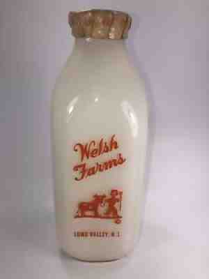 TSPQ MILK BOTTLE RARE STORE DISPLAY BOTTLE WELSH FARMS LONG VALLEY,NJ MORRIS CO.