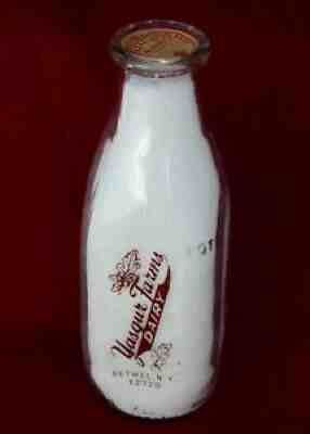 1969 BETHEL N.Y. YASGUR FARM DAIRY MILK BOTTLE ~ WOODSTOCK MUSIC FESTIVAL