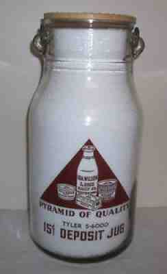 Ira A. Wilson Dairy Co. Detroit MI Pyro Wide Mouth Gallon Jug Pyramid Of Quality