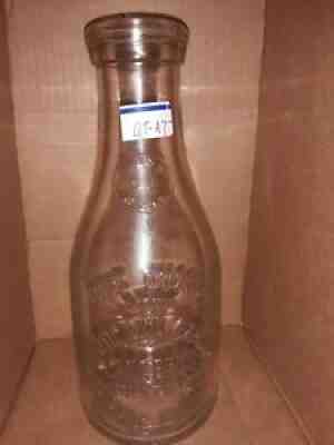 1940's TREQ WOODLAND FARMS LANG BROS. REGISTERED HYDE PARK MASS. MILK BOTTLE
