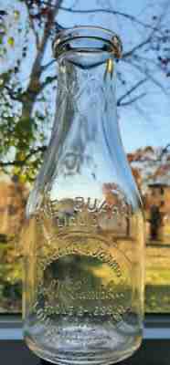 Embossed BROADACRE FARMS BOB McCAMPBELL Quart Milk Bottle; LOUISVILLE, TENN;