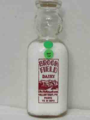 TSPQCT Double Babytop Milk Bottle Brookfield Dairy Hellertown PA 1955 Var#4