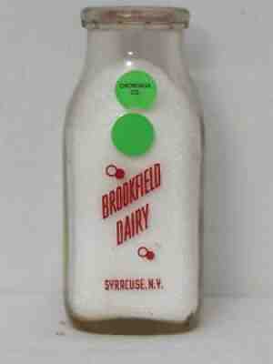 TSPTQ Milk Bottle Brookfield Dairy Paul Geiss Syracuse NY THIRD QT ONONDAGA CO