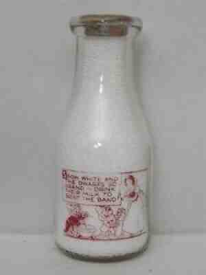 TRPP Milk Bottle Benson Co-Op Creamery Benson MN DISNEY Snow White & Dwarfs RARE